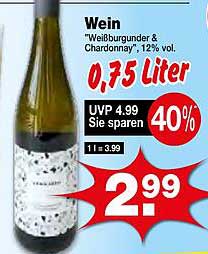 Wein "Weißburgunder & Chardonnay", 12% vol., 0,75 Liter