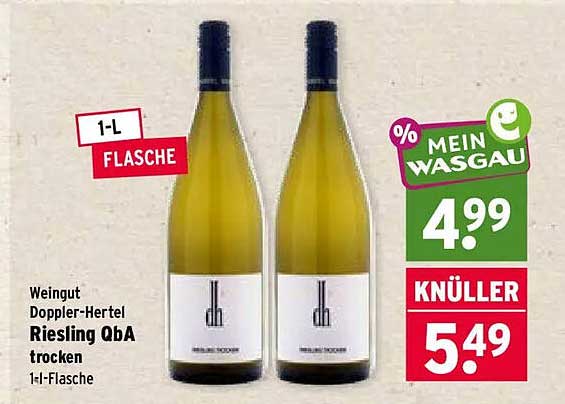 Weingut Doppler-Hertel Riesling QbA trocken 1-l-Flasche