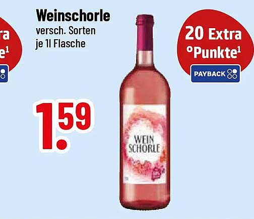 Weinschorle versch. Sorten je 1l Flasche