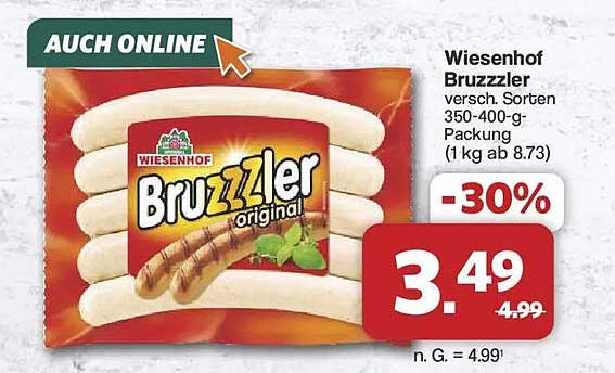 Wiesenhof Bruzzler versch. Sorten 350-400-g-Packung (1 kg ab 8.73)