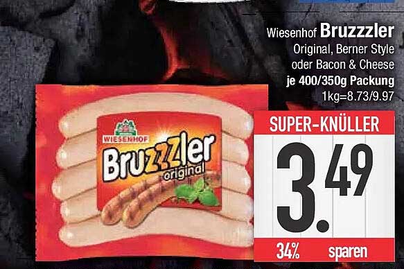 Wiesenhof Bruzzzler Original, Berner Style oder Bacon & Cheese je 400/350g Packung