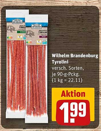 Wilhelm Brandenburg Tyrolini versch. Sorten, je 90-g-Packg. (1 kg = 22.11)
