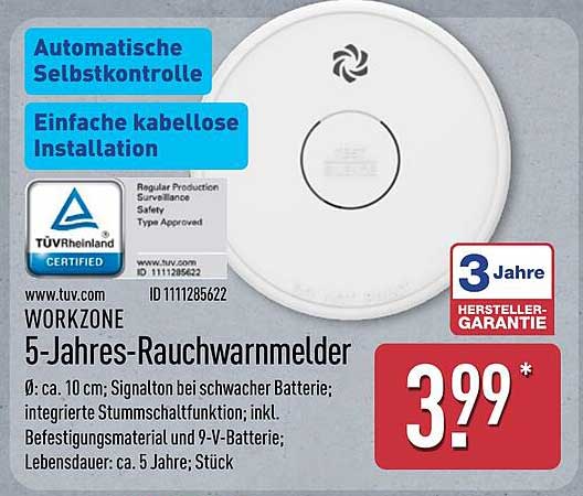 WORKZONE 5-Jahres-Rauchwarnmelder