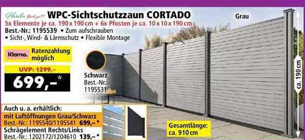 WPC-Sichtschutzzaun CORTADO