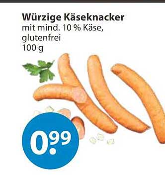 Würzige Käseknacker mit mind. 10 % Käse, glutenfrei 100 g