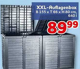 XXL-Auflagenbox B 155 x T 66 x H 80 cm, 640 l