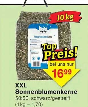 XXL Sonnenblumenkerne 50:50, schwarz/gestreift