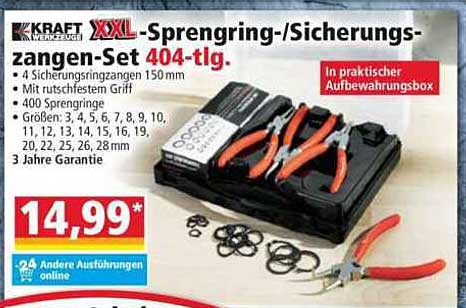 XXL-Sprengring-/Sicherungszangen-Set 404-tlg.