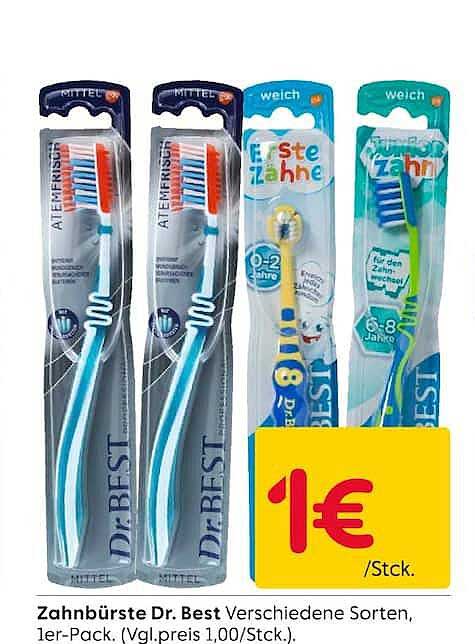 Zahnbürste Dr. Best Verschiedene Sorten, 1er-Pack. (Vgl.preis 1,00/Stck.)