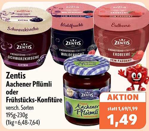 Zentis Aachener Pflümli oder Frühstücks-Konfitüre