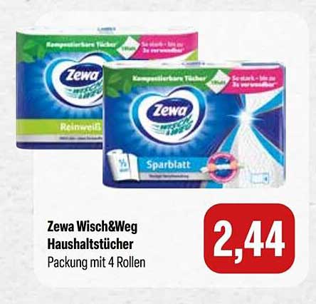 Zewa Wisch&Weg Haushaltstücher Packung mit 4 Rollen