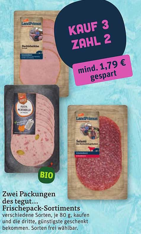 Zwei Packungen des tegut... Frischepack-Sortiments