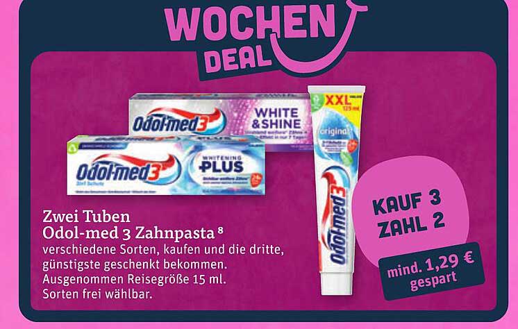 Zwei Tuben Odol-med 3 Zahnpasta