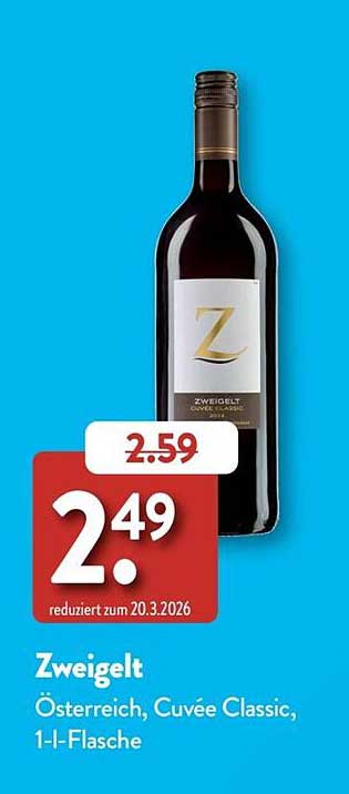 Zweigelt Österreich, Cuvée Classic, 1-l-Flasche
