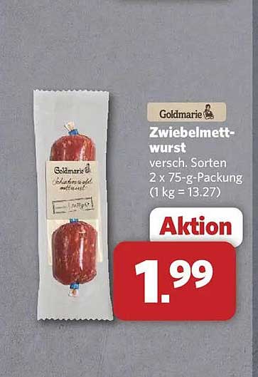 Zwiebmettwurst versch. Sorten 2 x 75-g-Packung (1 kg = 13.27)