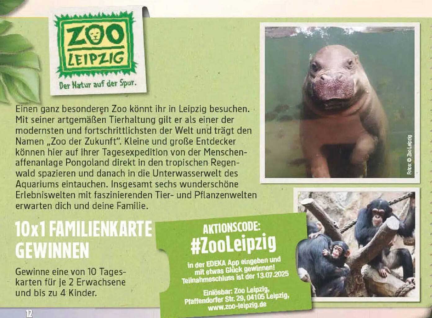 10x1 Familienkarte für den Zoo Leipzig gewinnen