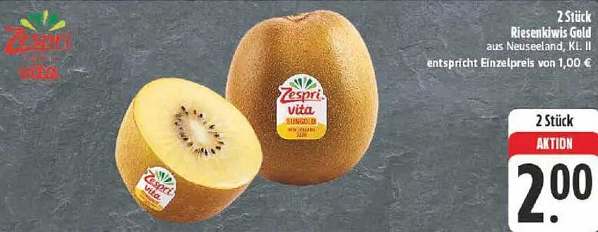 2 Stück Riesenkiwis Gold aus Neuseeland, KL. II