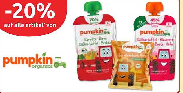 -20% auf alle Artikel von pumpkin organics