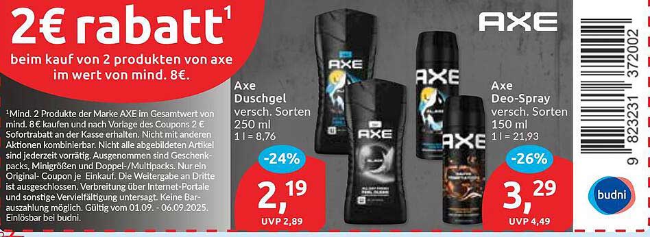 AXE Duschgel und Deo-Spray im Angebot!