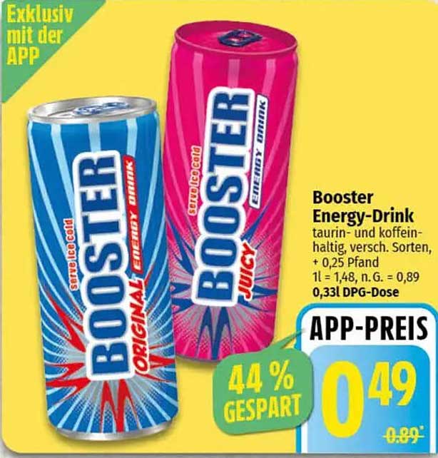 Booster Energy-Drink 0,33L - Exklusiv mit der APP