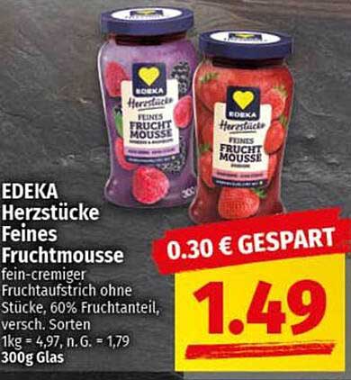 EDEKA Herzstücke Feines Fruchtmousse