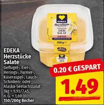 EDEKA Herzstücke Salate - Feiner Eier-Salat