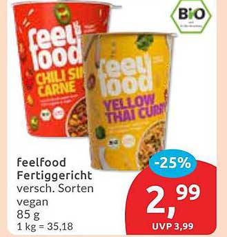 feelgood Fertiggericht verschiedene Sorten vegan
