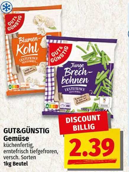 GUT & GÜNSTIG Gemüse - küchenfertig, 1kg Beutel