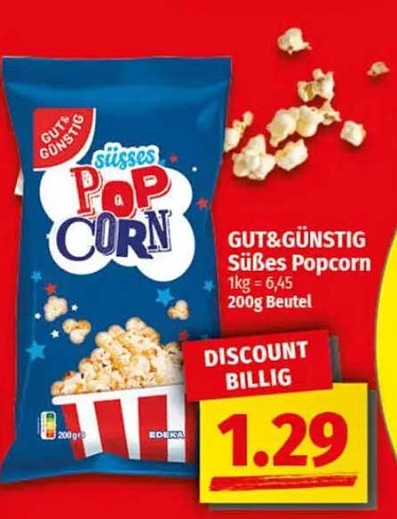 GUT&GÜNSTIG Süßes Popcorn 200g