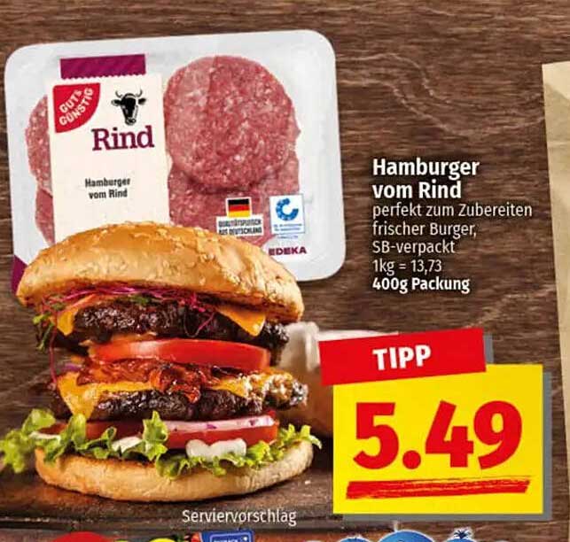 Hamburger vom Rind