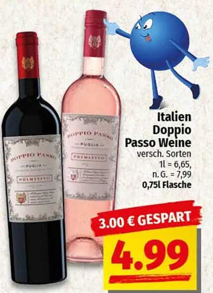 Italien Doppio Passo Weine verschiedene Sorten