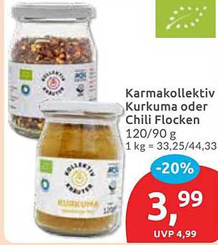 Karmakollektiv Kurkuma oder Chili Flocken 120/90 g