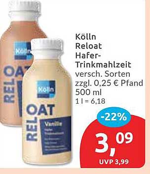 Kölln Relaot Hafer-Trinkmahlzeit versch. Sorten 500 ml