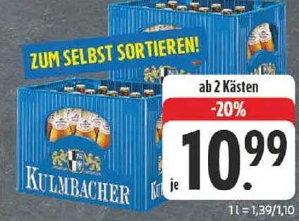 Kulmbacher Bier, 20% Rabatt ab 2 Kästen