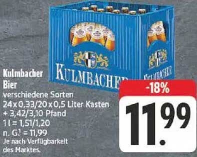 Kulmbacher Bier 24 x 0,33/20 x 0,5 Liter Kasten