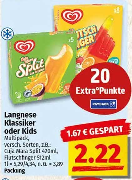 Langnese Klassiker oder Kids - Multipack