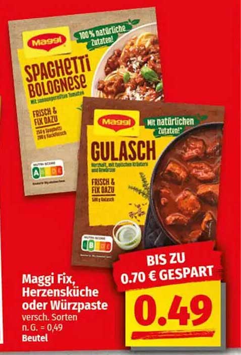 Maggi Fix, Herzensküche oder Würzpaste - Verschiedene Sorten