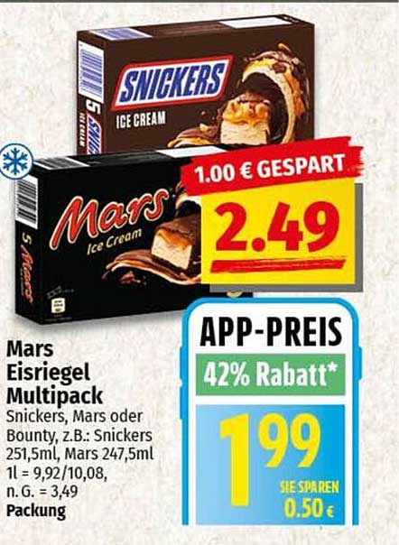 Mars Eisriegel Multipack - Snickers, Mars oder Bounty
