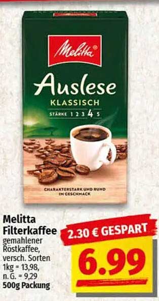 Melitta Filterkaffee Auslese Klassisch 500g