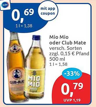 Mio Mio oder Club Mate 500 ml
