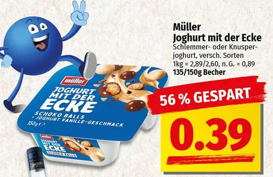 Müller Joghurt mit der Ecke Schoko Balls
