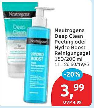 Neutrogena Deep Clean Peeling oder Hydro Boost Reinigungsgel