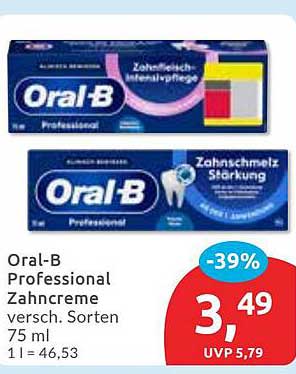 Oral-B Professional Zahnpasta versch. Sorten 75 ml
