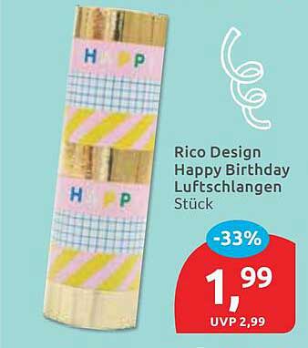 Rico Design Happy Birthday Luftschlangen