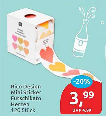 Rico Design Mini Sticker Futschikato Herzen - 120 Stück