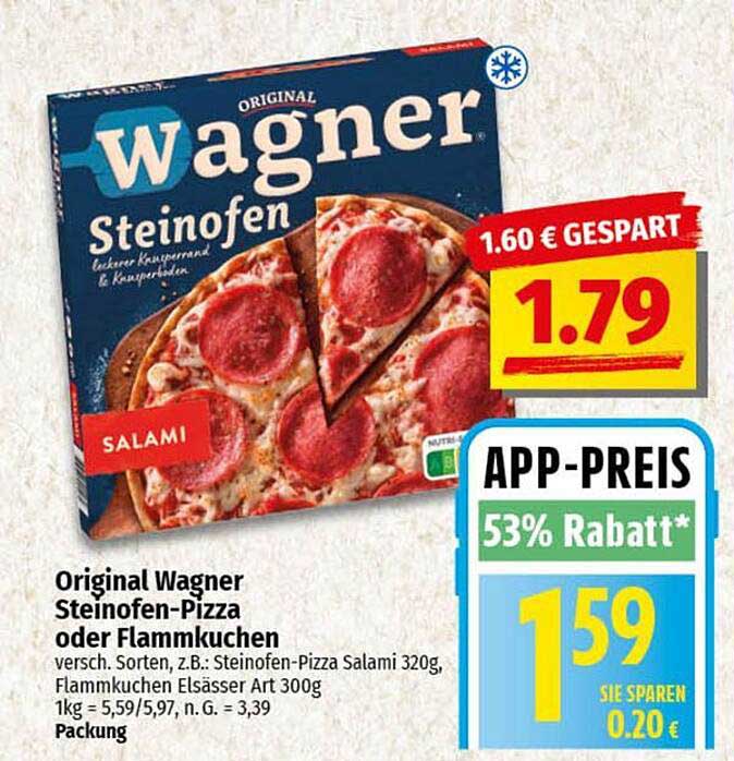 Wagner Steinofen-Pizza oder Flammkuchen - Salami