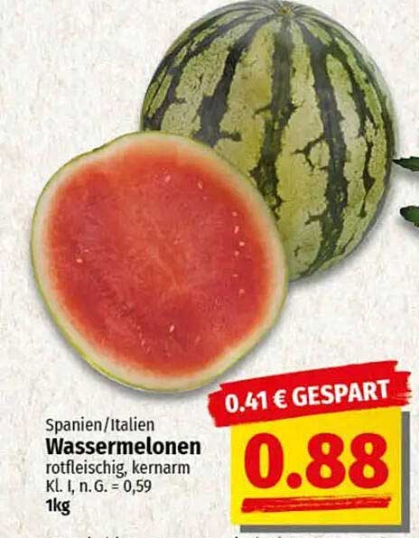 Wassermelonen rotfleischig, kernarm – nur 0,88 €
