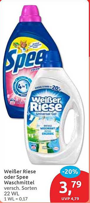 Weißer Riese oder Spee Waschmittel 22 WL