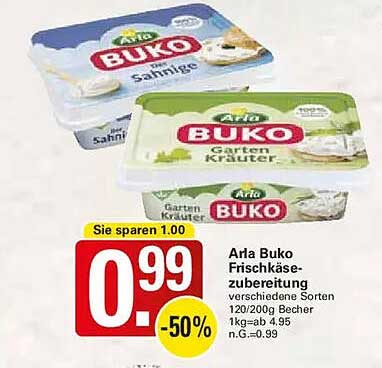 Arla Buko Frischkäsezubereitung verschiedene Sorten 120/200g Becher
