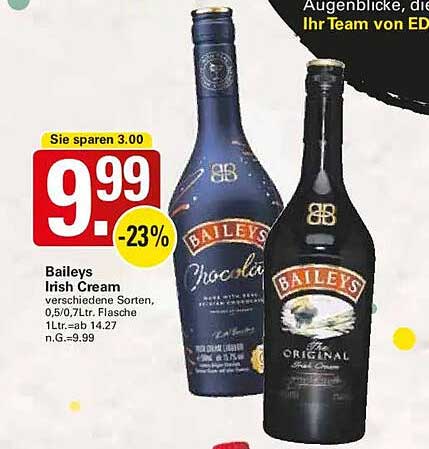 Baileys Irish Cream - verschiedene Sorten